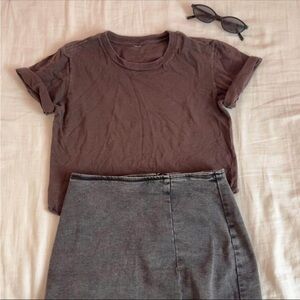 OUTFIT 2 for 1 Deal. Brown T-Shirt and Gray Skirt Set